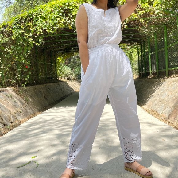 ALLABOUTONESELF Tops - Medium- White 100% Cotton pants